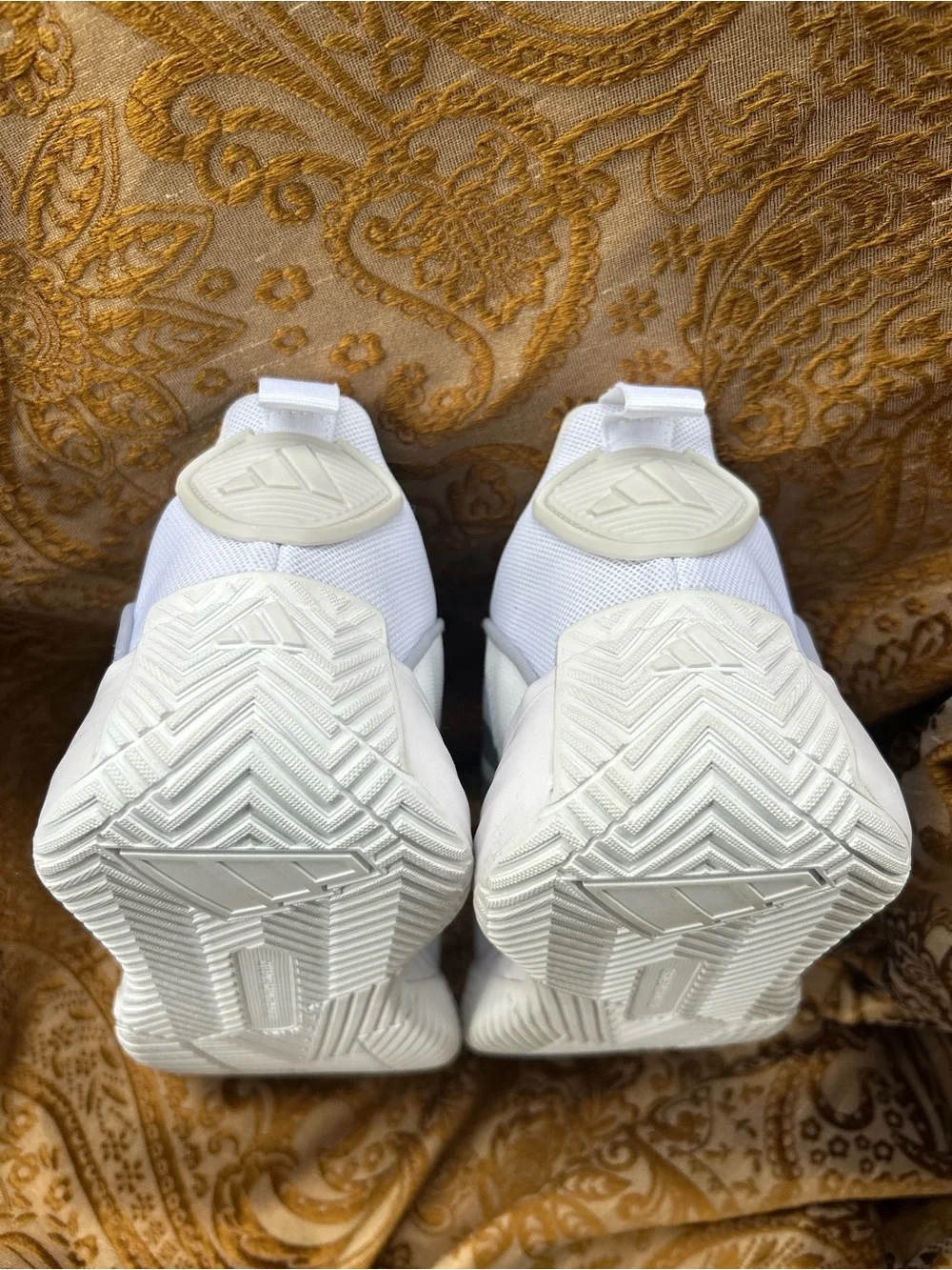 ADIDAS OWNTHEGAME White Athletic Sneakers with Silver Stripes